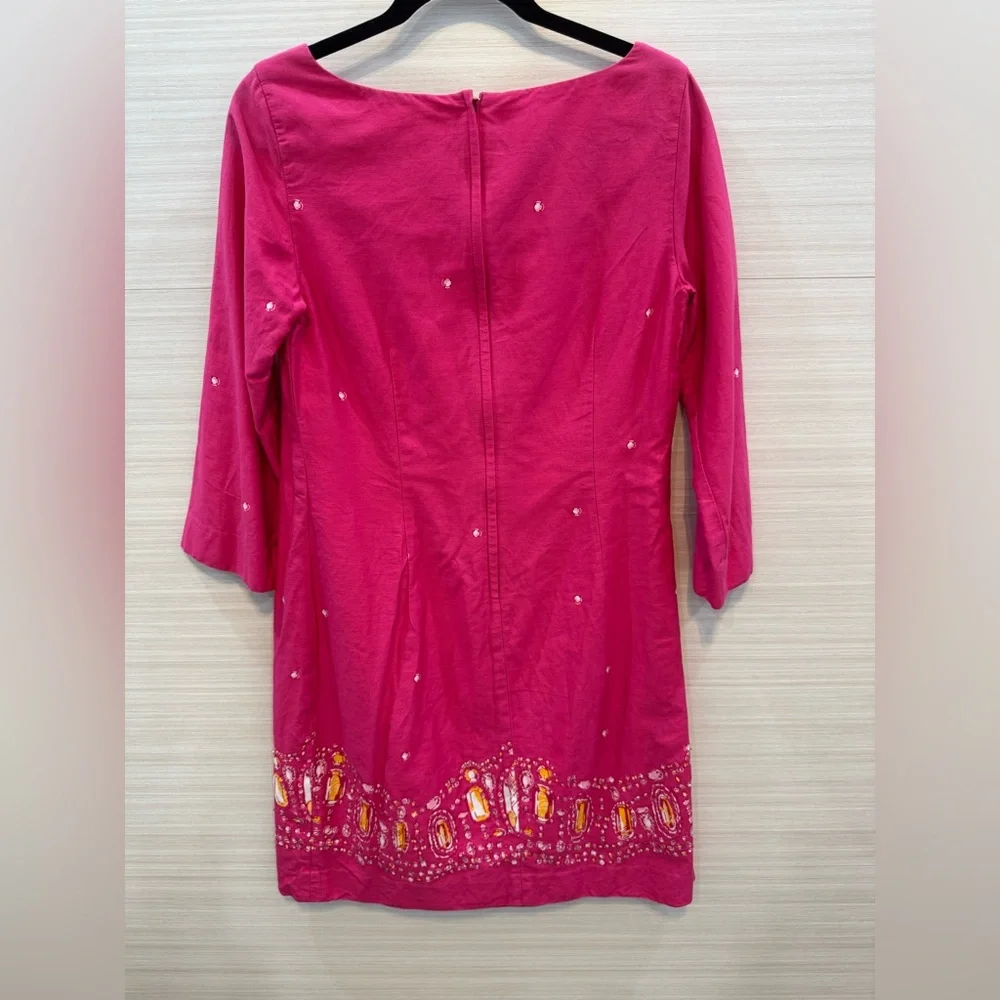 Lilly Pulitzer sz 8 Fools Jewels Sheath Dress Daquiri Pink Rhinestone - Picture 2 of 8